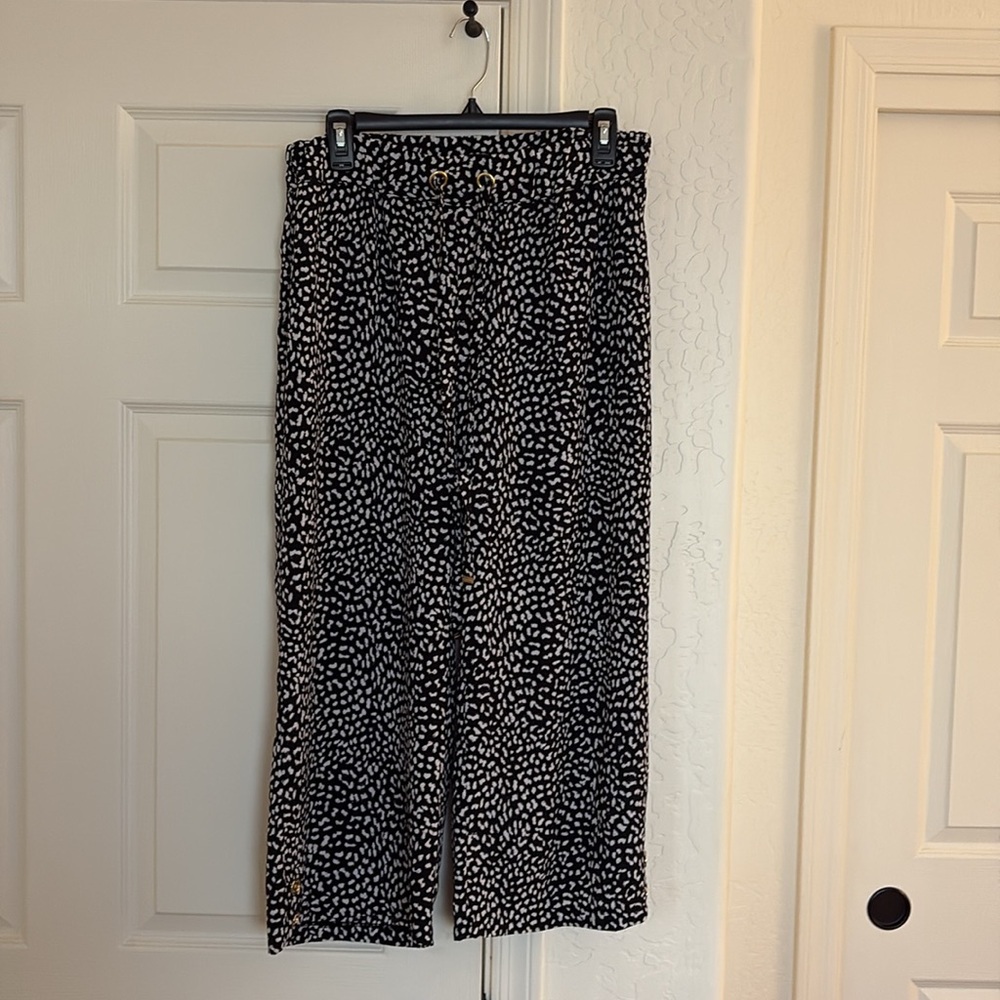 Michael Kors Woman’s  leopard Print Drawstring Pull On Pants Size M